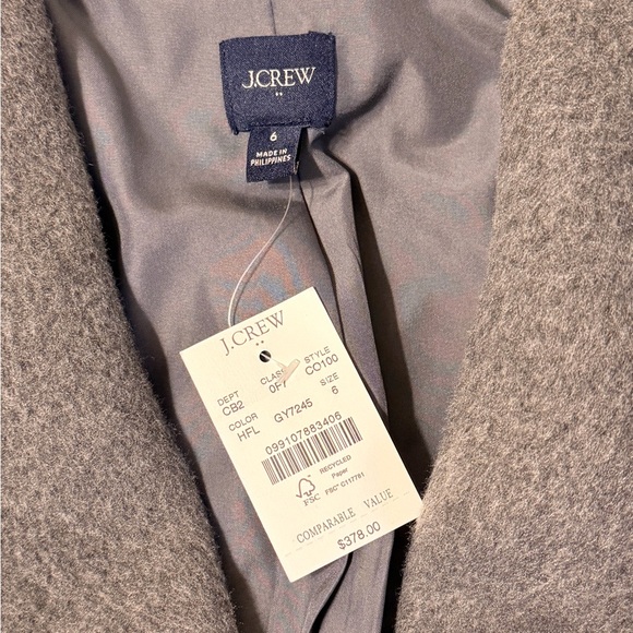 NEW J Crew Factory Grey Belted Wrap Coat Size 6 - Picture 2 of 10